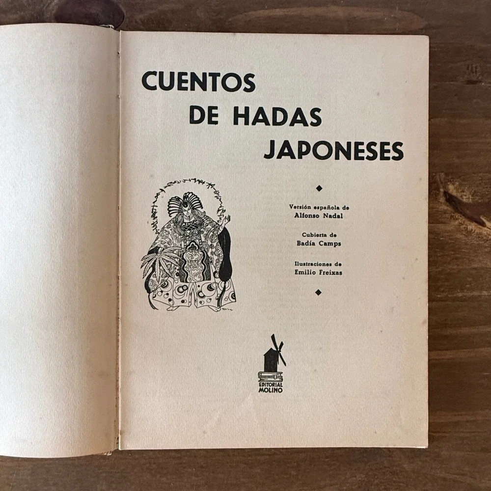 Vintage 1958 Cuentos de Hadas Japoneses Editorial Molino Emilio Freixas Hardcove